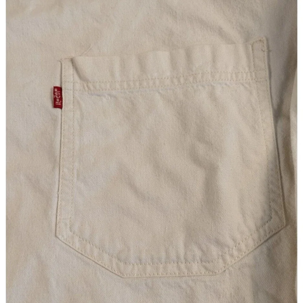 Vintage 1996 Levi's Red Tab Denim Shirt Jacket Shacket Off White Mens XXL